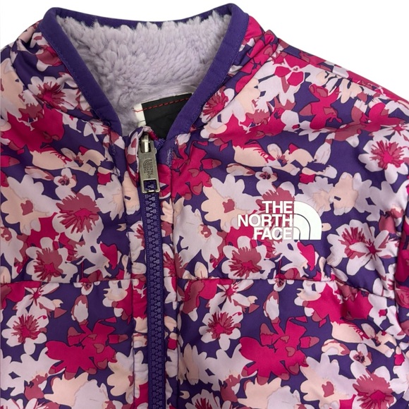 The North Face Reversible Mossbud Jacket Floral Coat Size 12-18M Baby Kids - Picture 2 of 11